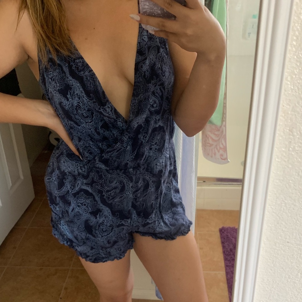 Blue Romper With Design Forever 21